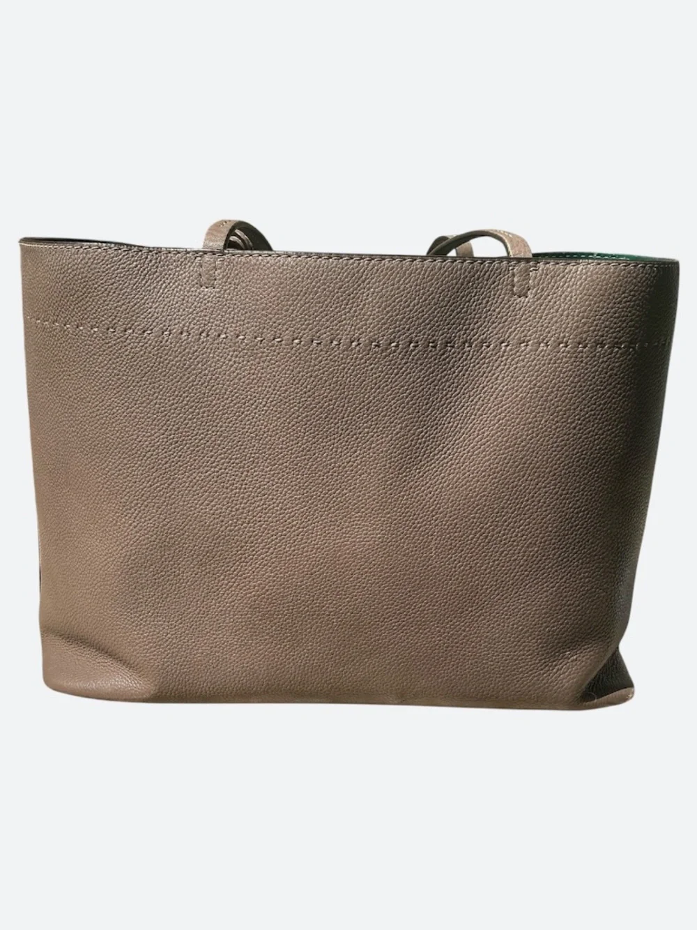 Tory Burch McGraw Tote Mushroom Taupe Leather Removable Tassel Leather Logo